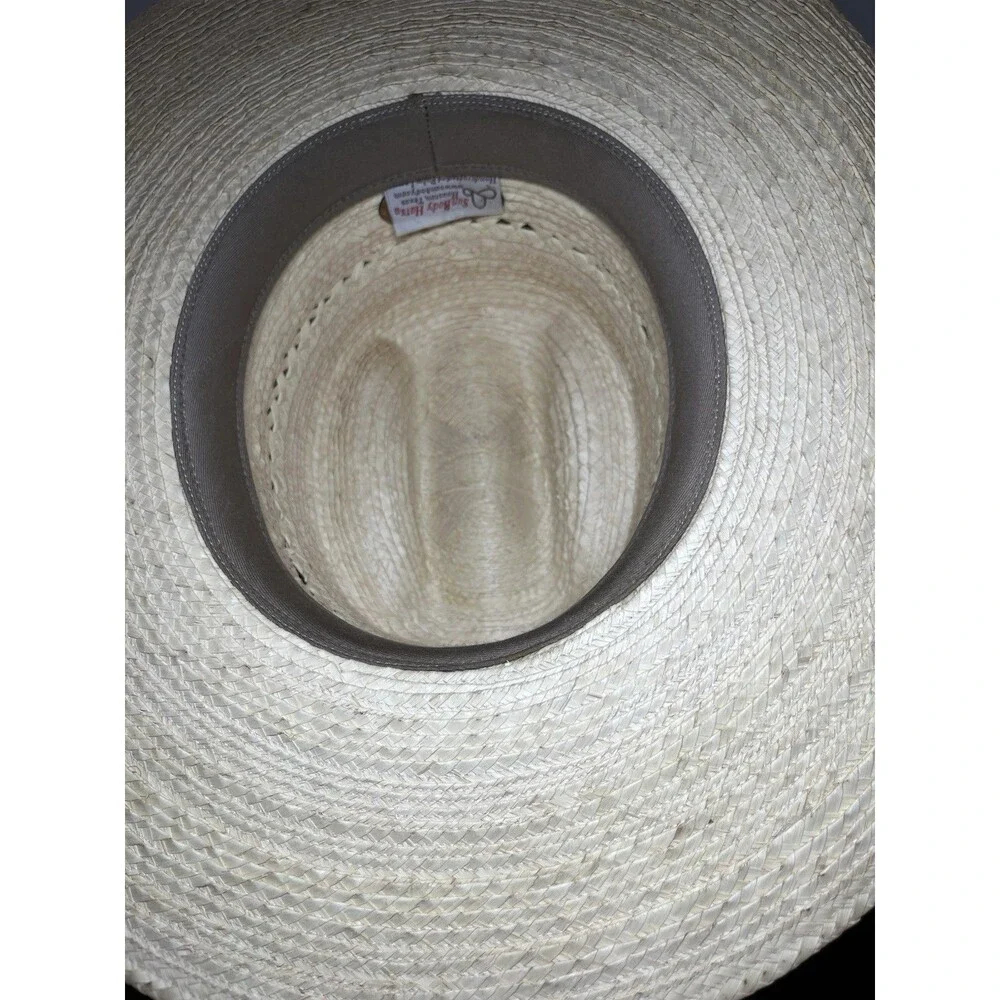 SunBody Hats Palm Leaf Natural Brim Cowboy Western Hat 7 1/2 (60)